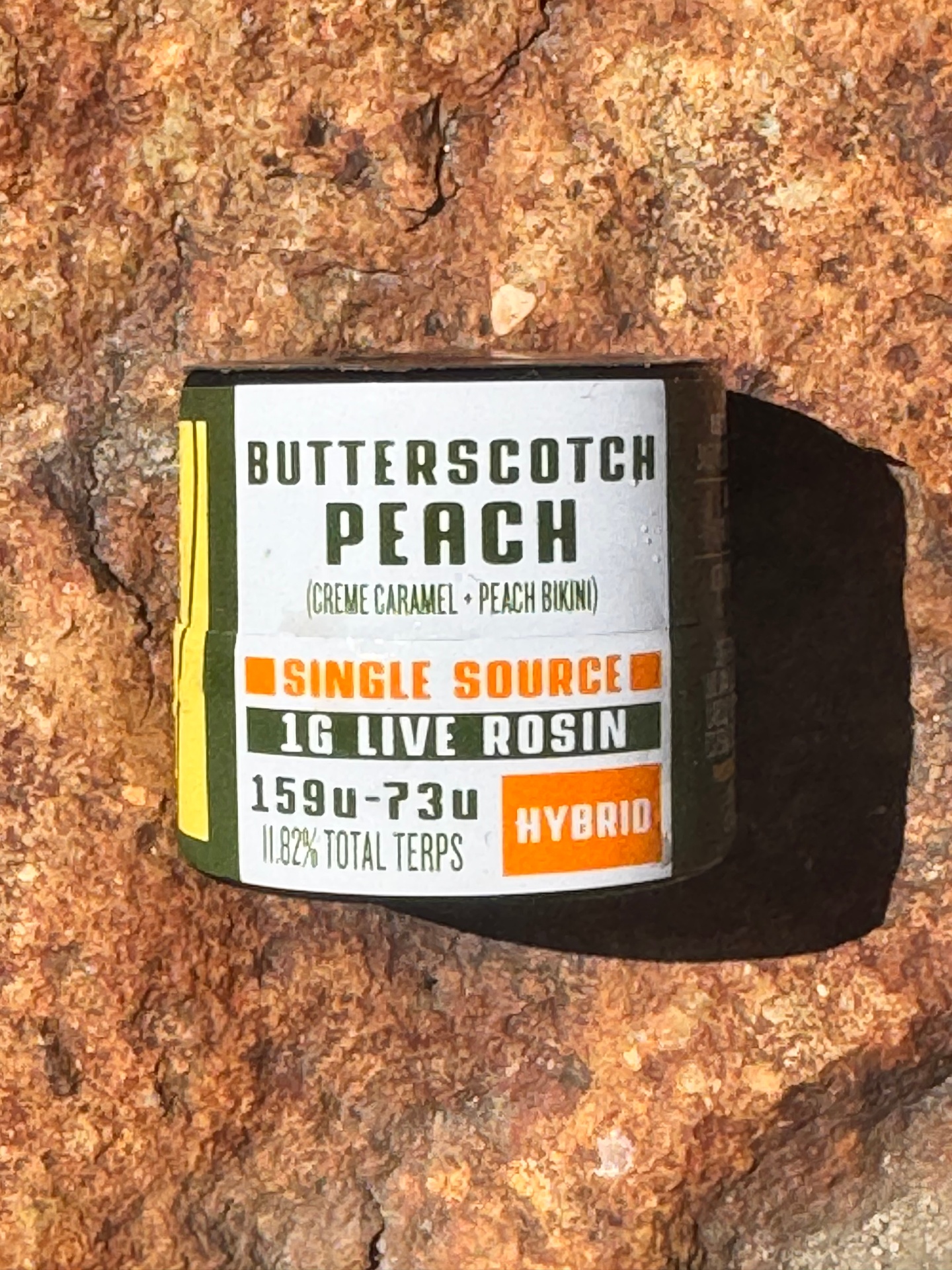 Livetia Butterscotch Peach single source live rosin jar