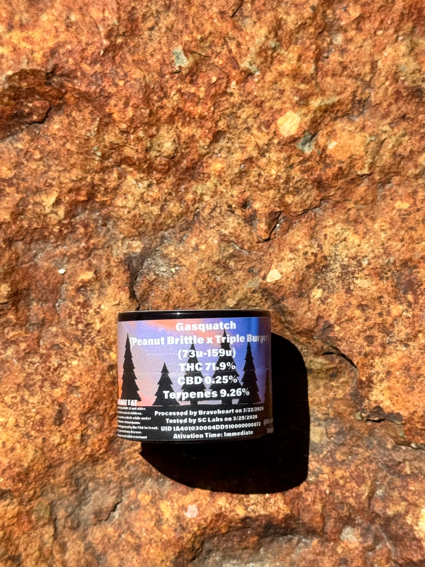 Bravehearts Gasquatch concentrate jar