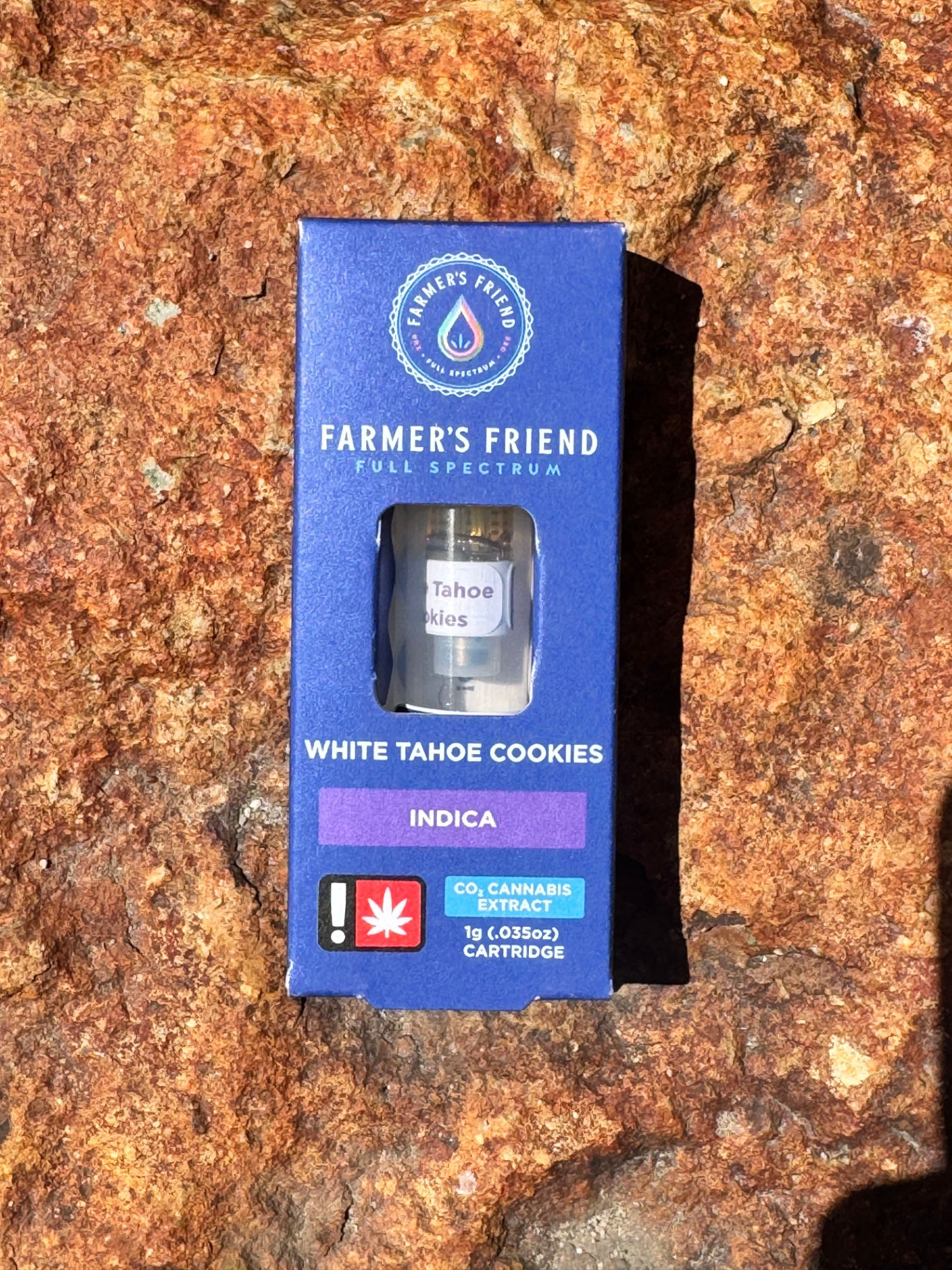 Farmer's Friend White Tahoe Cookies 1g indica cartridge box