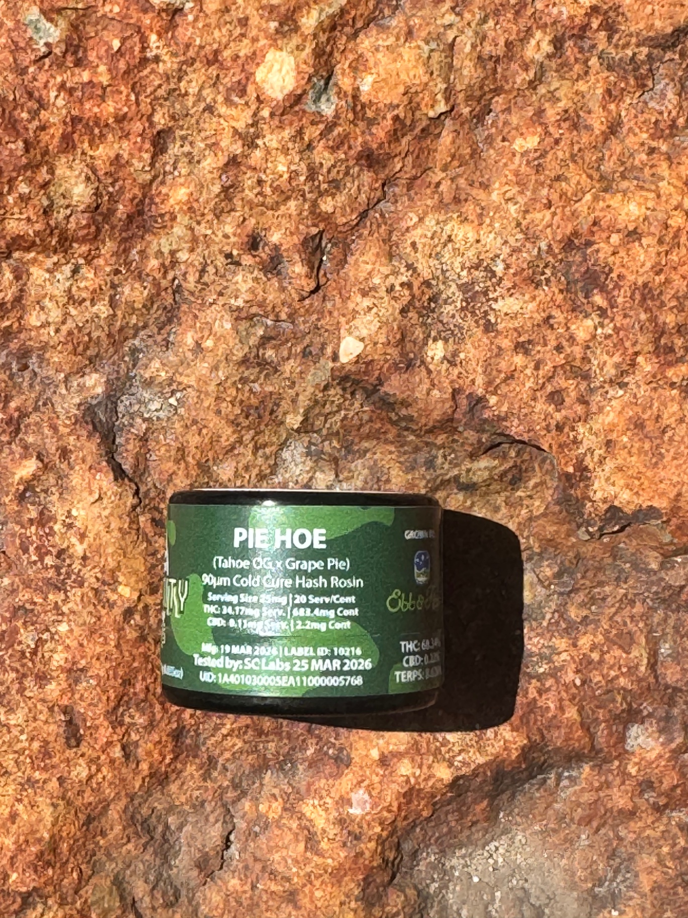 Community Pie Hoe cold cure hash rosin jar